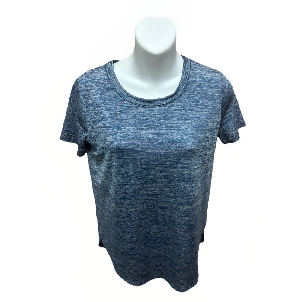 Athleta Womens Athletic T Shirt XXS Blue Heathered Short Sleeve Performance Top